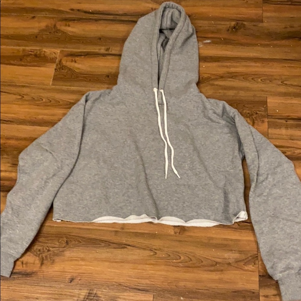Grey cropped hoodie